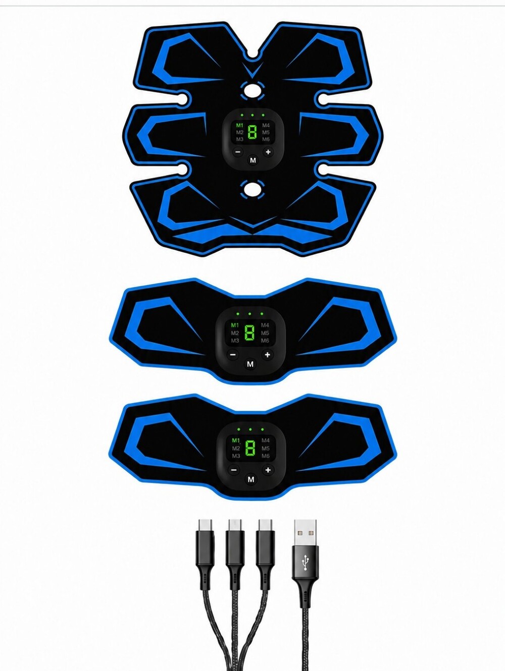 Electric Muscle Stimulator Pads - Black & Blue EMS Kit - NIB - Picture 2 of 6